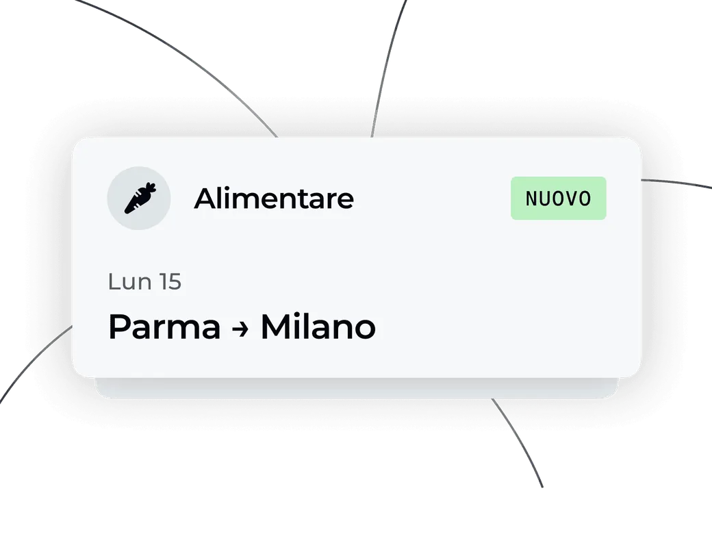 Elenco delle corse disponibili per i trasportatori nell'app Mooval
